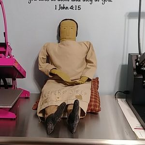 Primitive Folk art doll "Keeper of the Sheep"